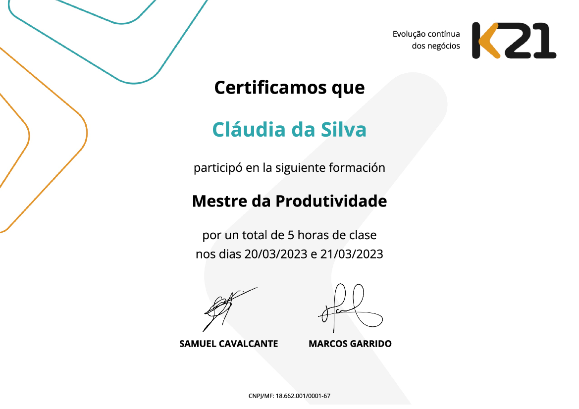 Certificado K21